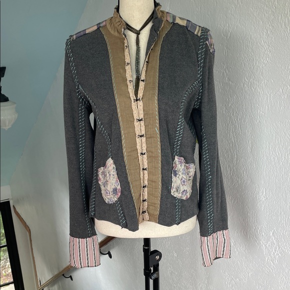 Free People Jackets & Blazers - Free People Vintage Victorian Reversible Boho Cotton hi Patch Jacket Rare Large